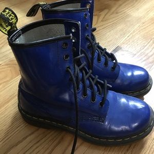 Blue Dr Martens boots
